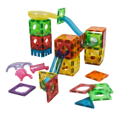 STEM Bright Magnetic Building Tiles Set, 128 Pc. & Slides