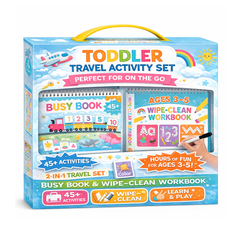 Toddler Travel Activity Set | Screen Free Kids Busy Book Airplane Car | Learning Toys 3-5 Year Old