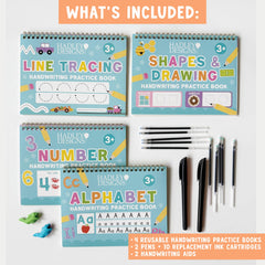 Kids Handwriting Practice Magic Copybooks (Reusable) | ABC Tracing + Number Tracing + Pen Refills