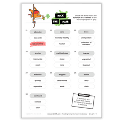 Reading Comprehension Vocabulary - *Print At Home* Digital Download (Mrs Wordsmith)