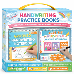 Handwriting Practice Books Kids 3-5 | Reusable Magic Ink Tracing Workbook | Preschool Kindergarten Ready