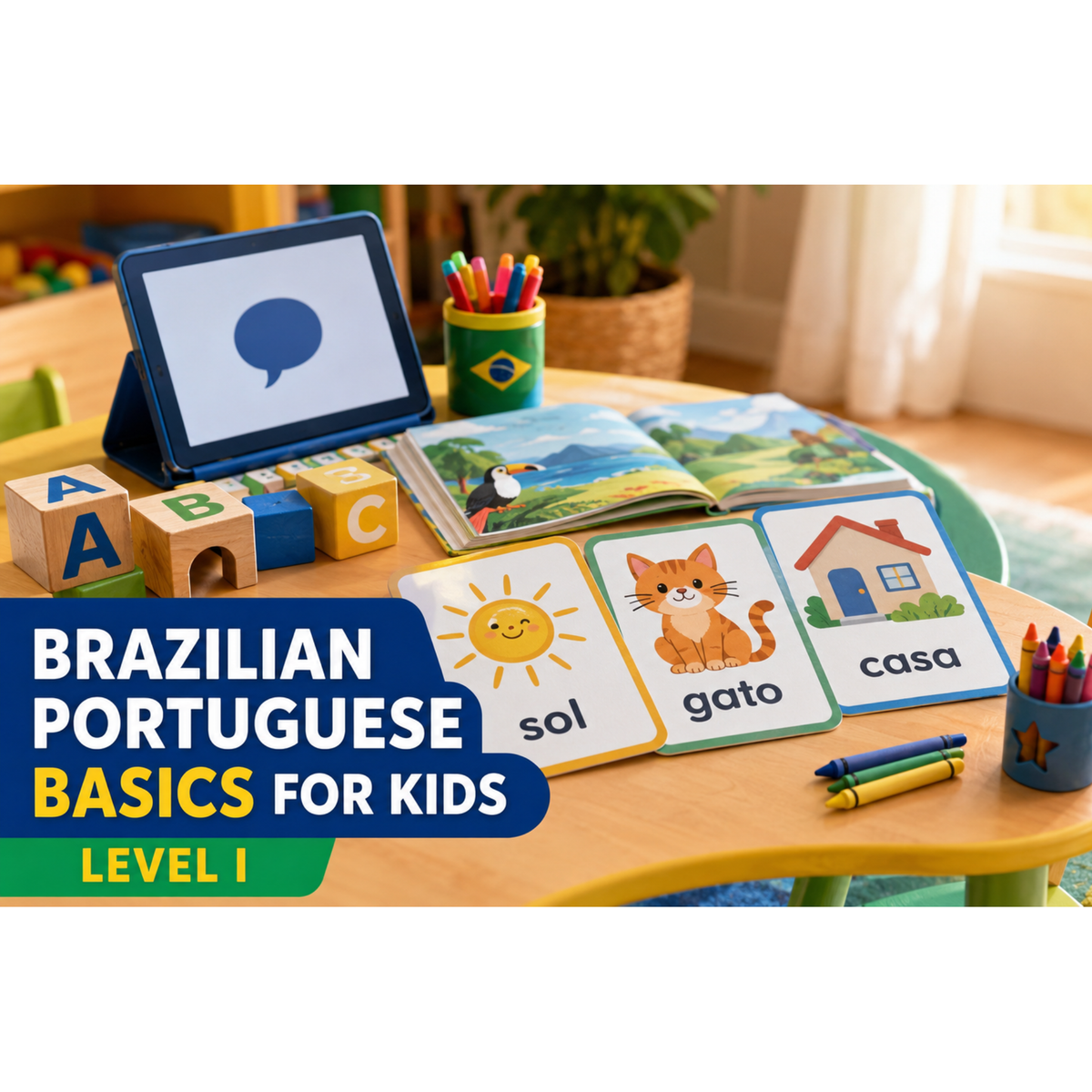 Brazilian Portuguese Basics for Kids- Level 1