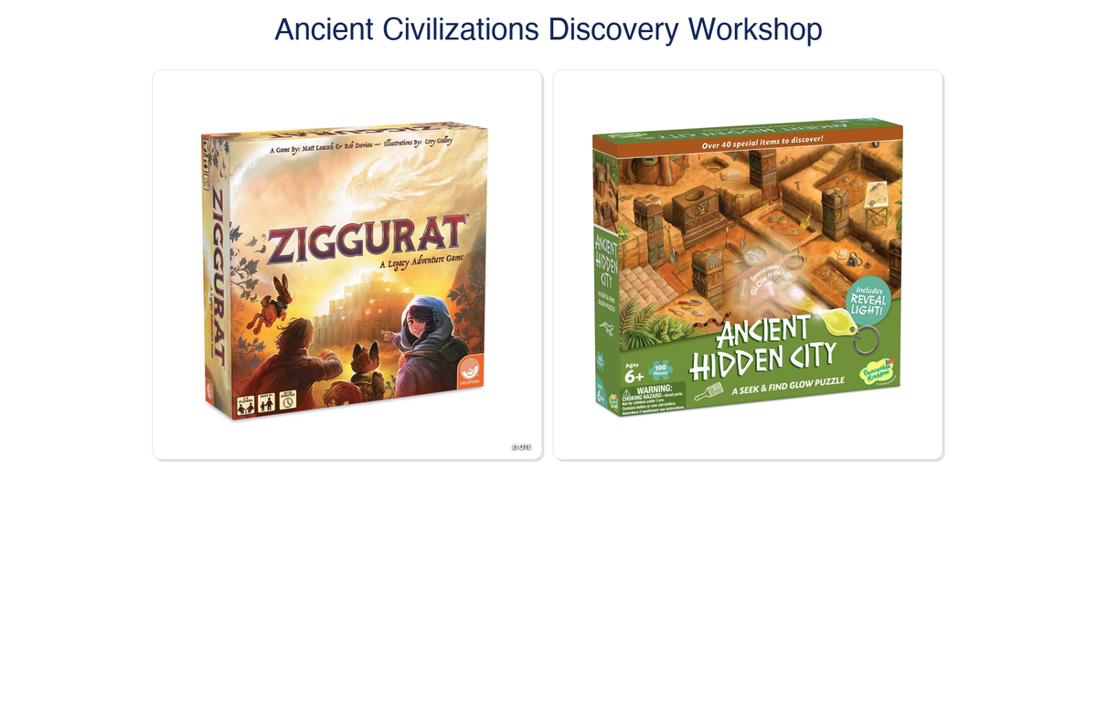 Ancient Civilizations Discovery Workshop