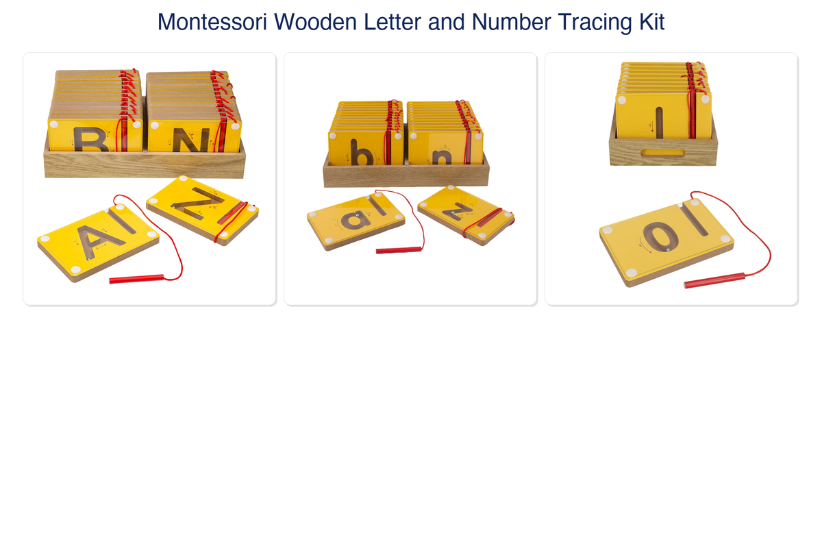Montessori Wooden Letter and Number Tracing Kit