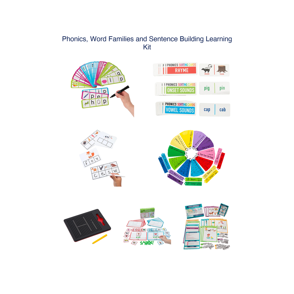 Phonics, Word Families and Sentence Building Learning Kit