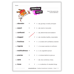 Reading Comprehension Vocabulary - *Print At Home* Digital Download (Mrs Wordsmith)