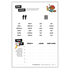 Spelling Targeted Practice Grade 1 - *Print At Home* Digital Download (Mrs Wordsmith)
