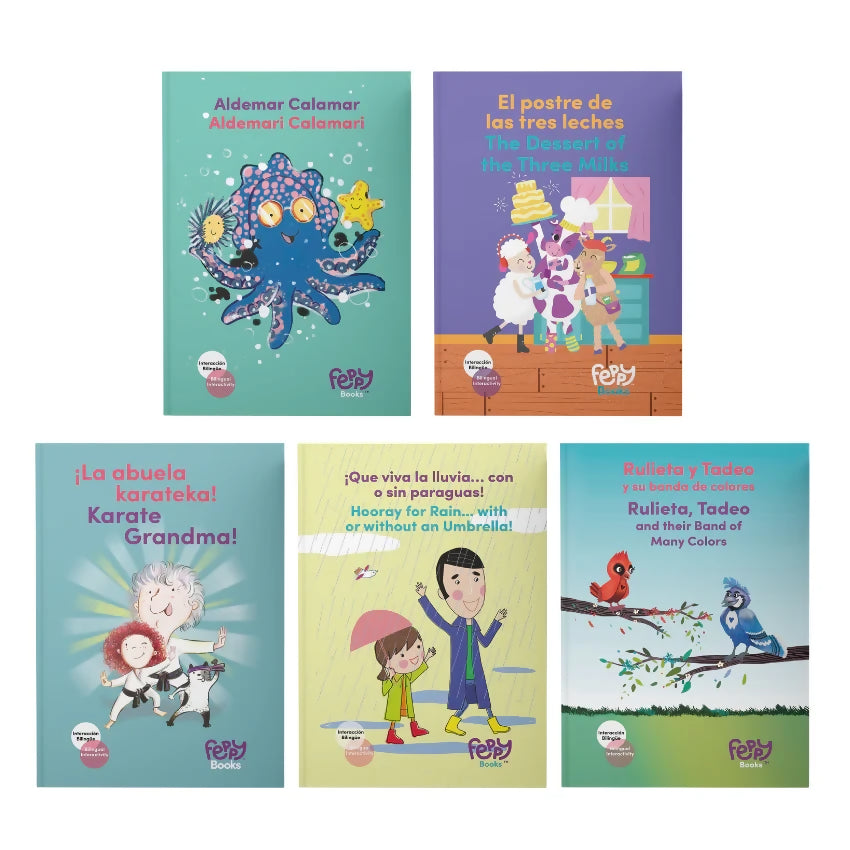 Doubly Feppy Collection – 5 Hardcover Books + 5 Activity Packs + Stickers